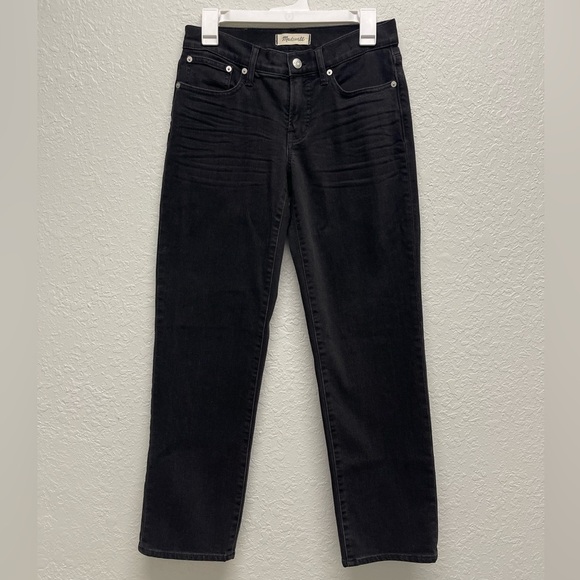 Madewell The Perfect Vintage Straight jean Black denim size 26 - Picture 1 of 7